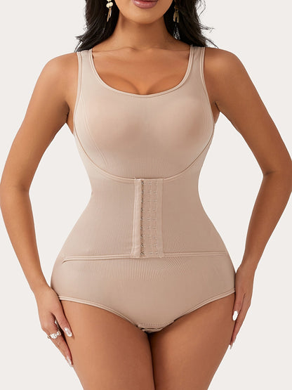 Women's Targeted Control Shapewear Bodysuit - Butt Lift Body Smoothing, Apricot