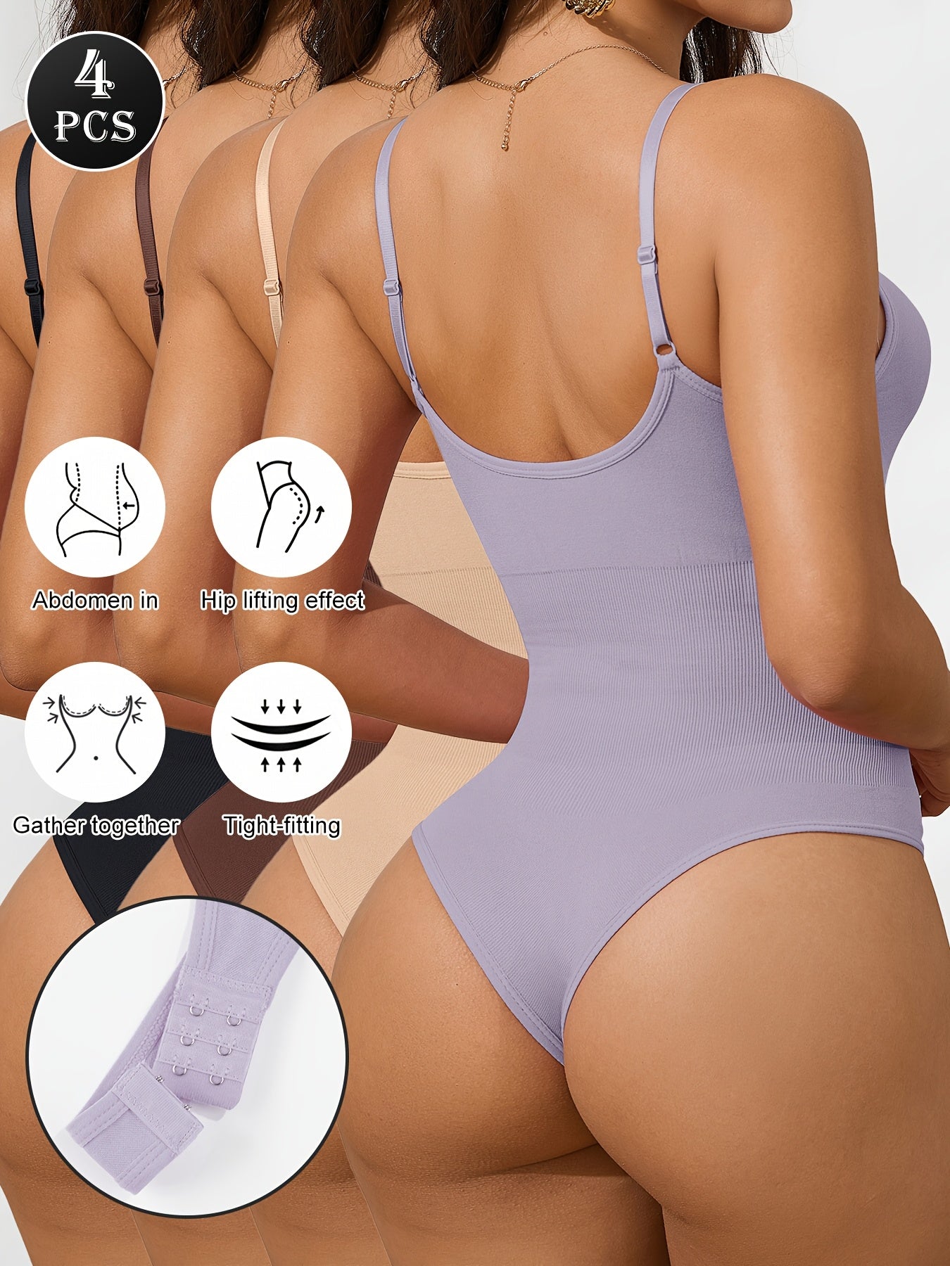 Women's Targeted Control Shapewear Bodysuit - Butt Lift Body Smoothing, Mixed colors Edition 49