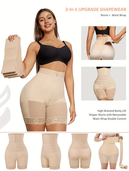 Women's Targeted Control Shapewear Bodysuit - Solid Color Body Smoothing, Black