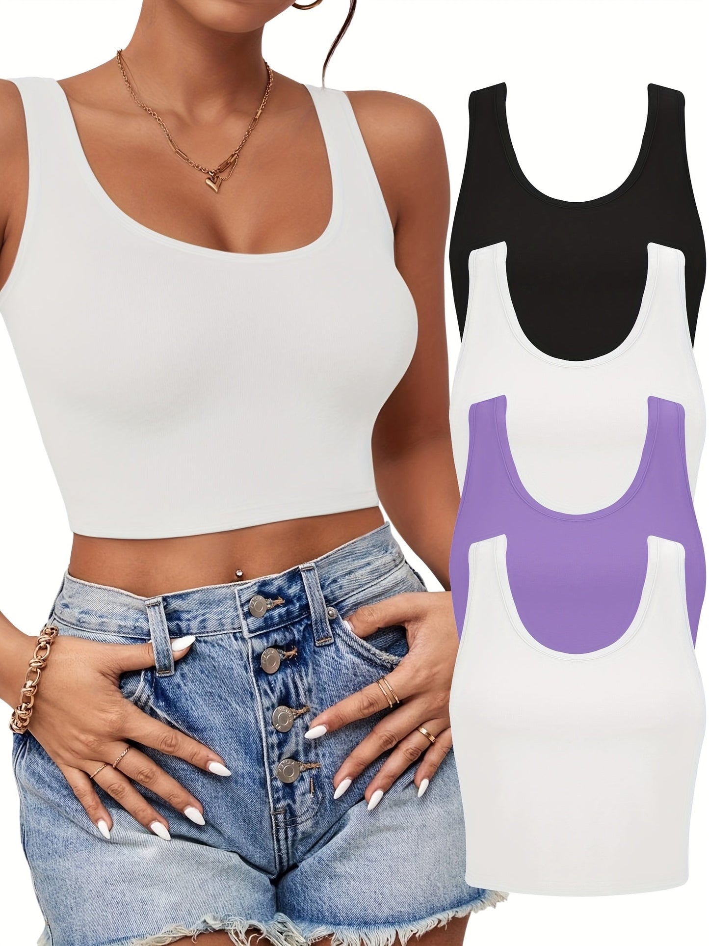 Women's Textured Tank Top - Scoop Neck Style 252261 detail image