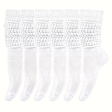 6 pairs (white) of extra long socks