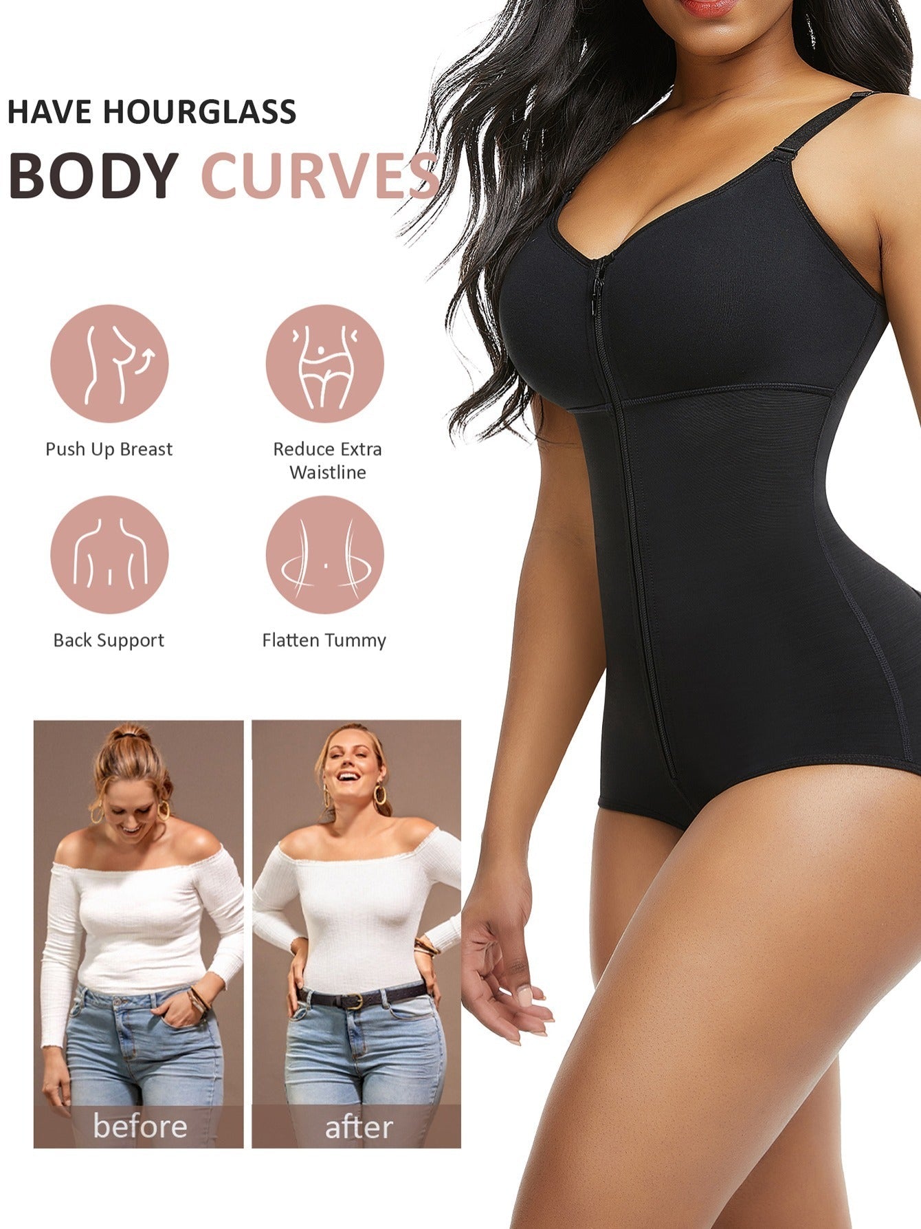 Women's Tummy Control Shapewear Bodysuit - Regular Fit Style 6693