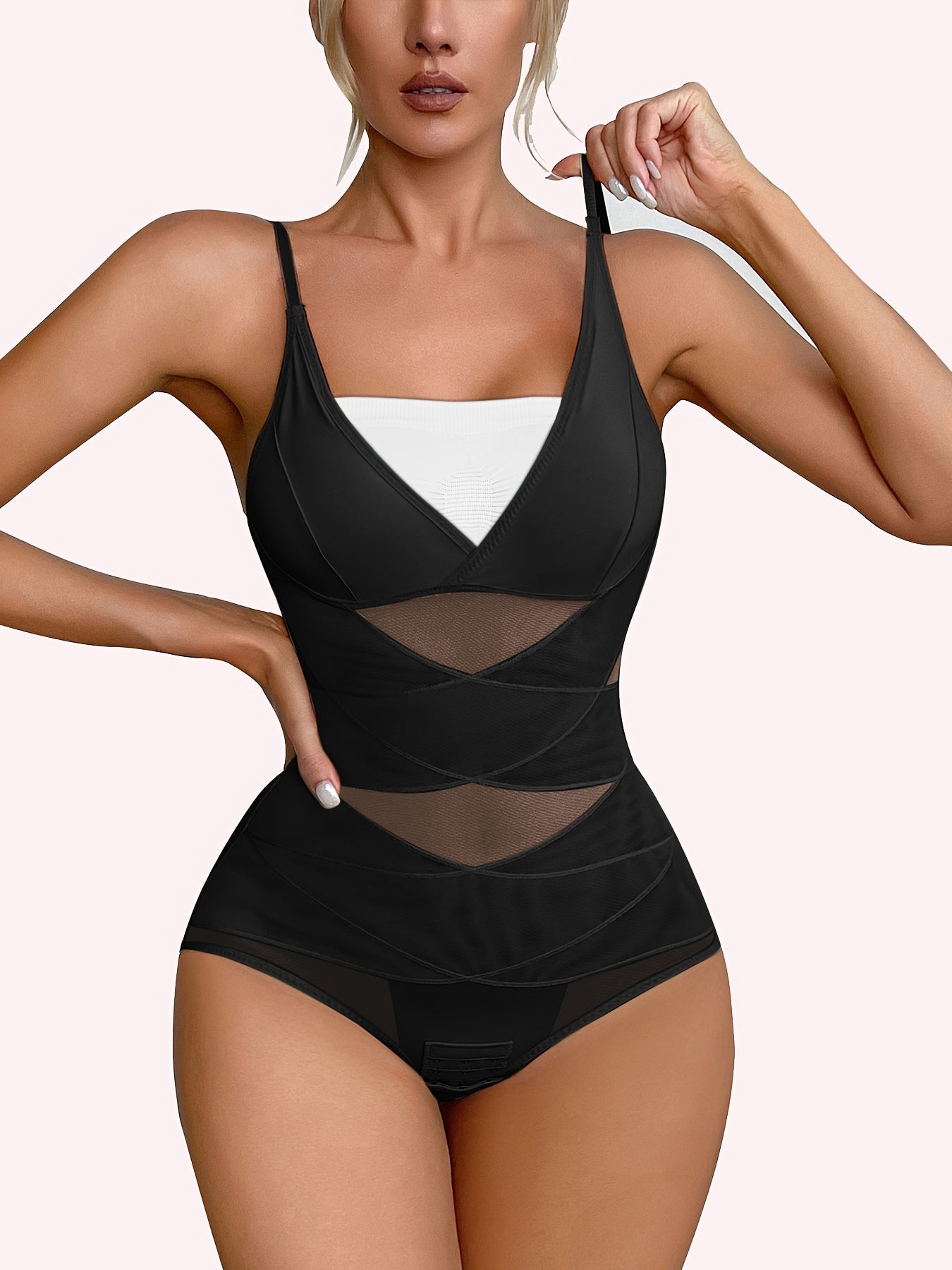 Women's Tummy Control Shapewear Bodysuit - V-Neck