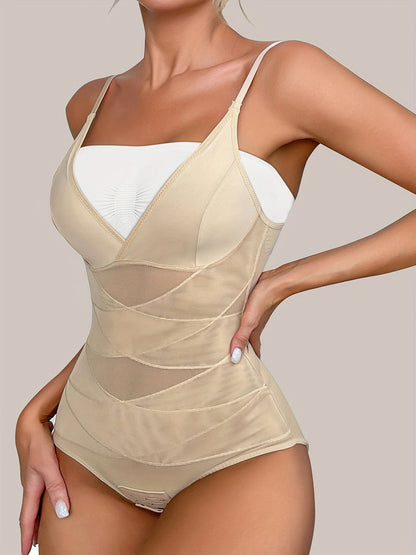 Women's Tummy Control Shapewear Bodysuit - V-Neck Style 9189