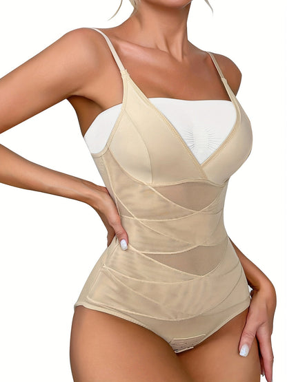 Women's Tummy Control Shapewear Bodysuit - V-Neck Style 9189
