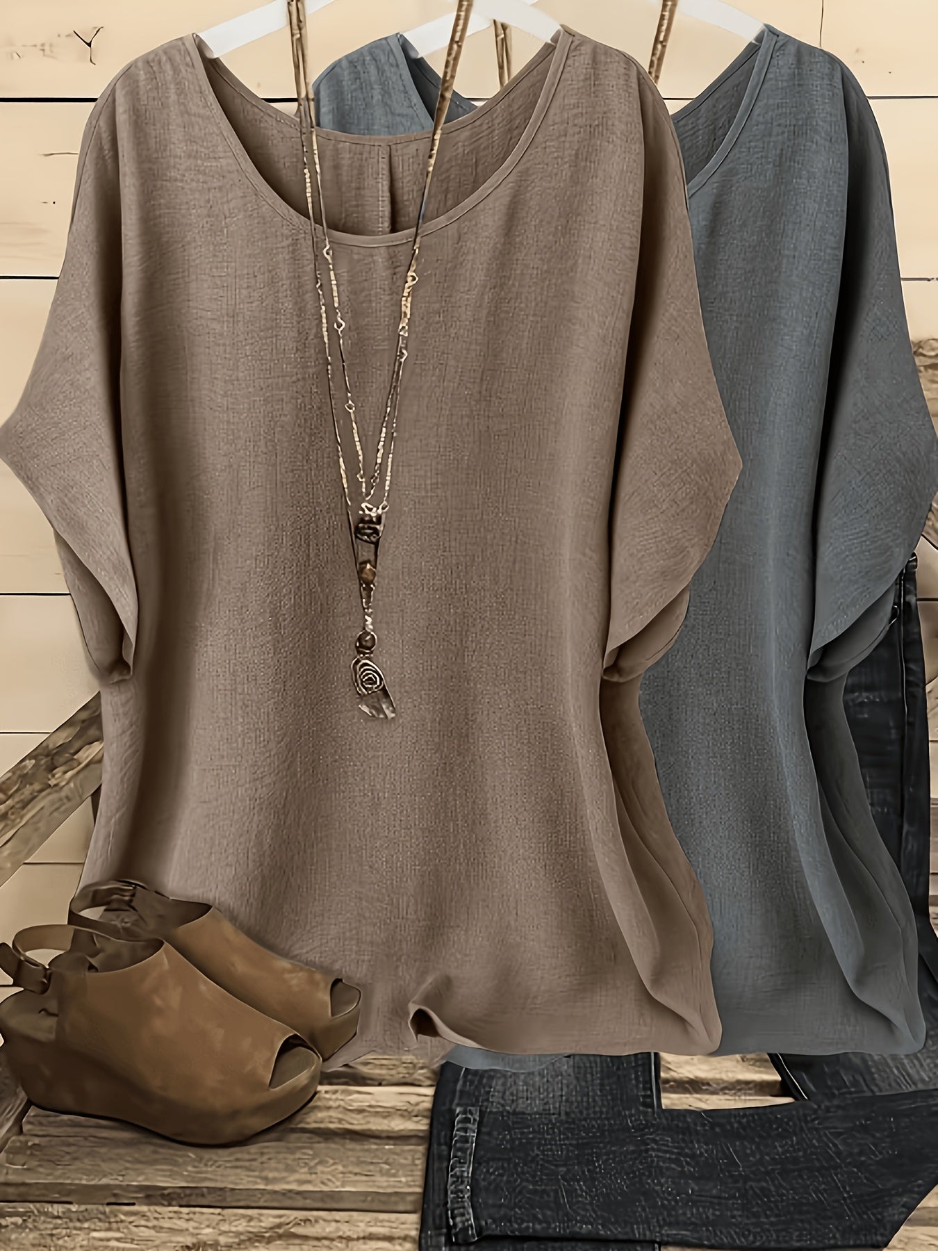 Women's Brown+Wine Red Polyester Shirt - product view 7