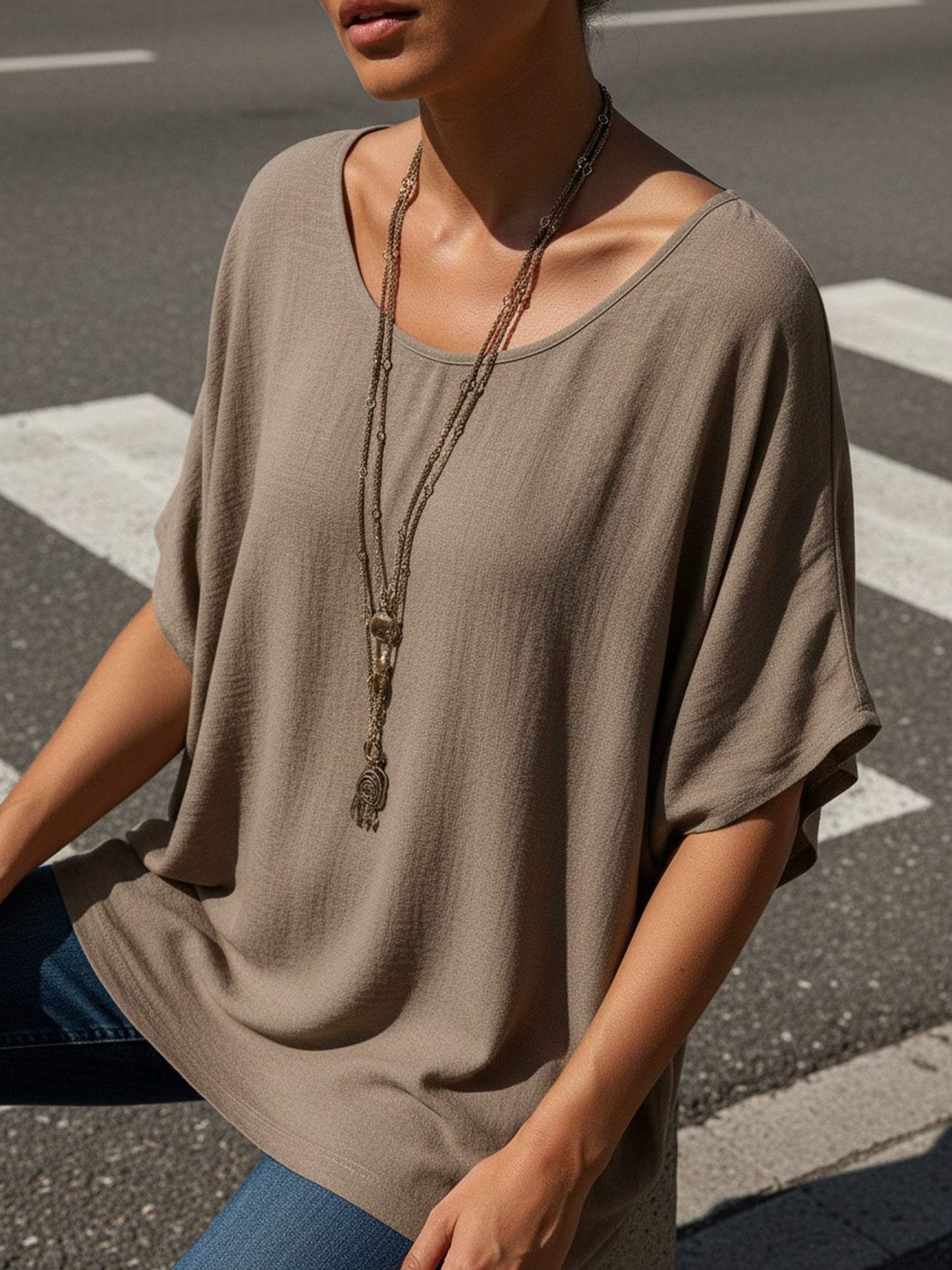 Women's Two-Piece Outfit Set - Short Sleeve 136101 detail image - detail view 12