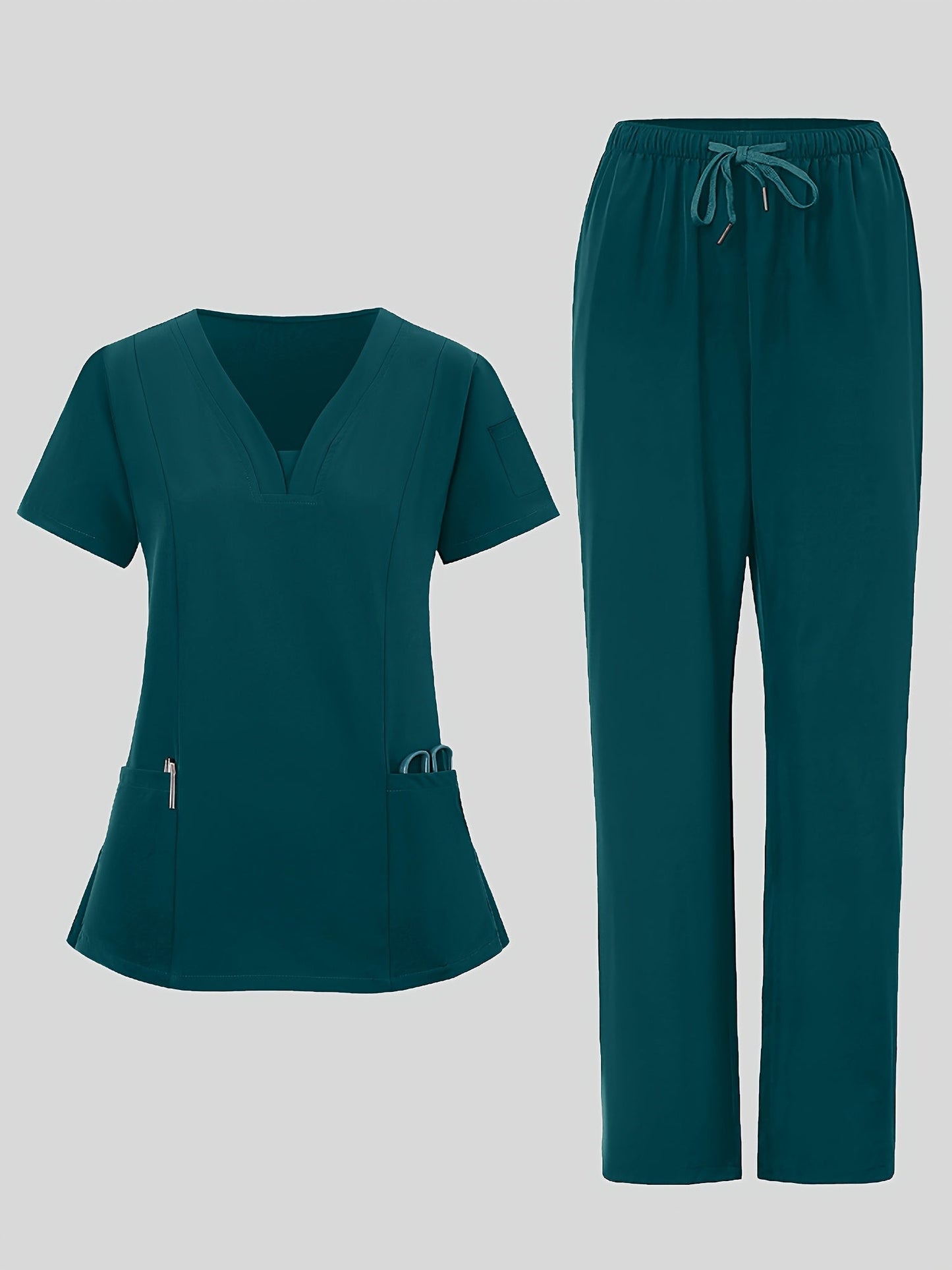Women's Dark Green V-Neck Pants - product view 7