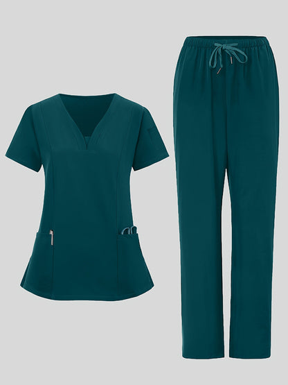 Women's Dark Green V-Neck Pants - product view 7