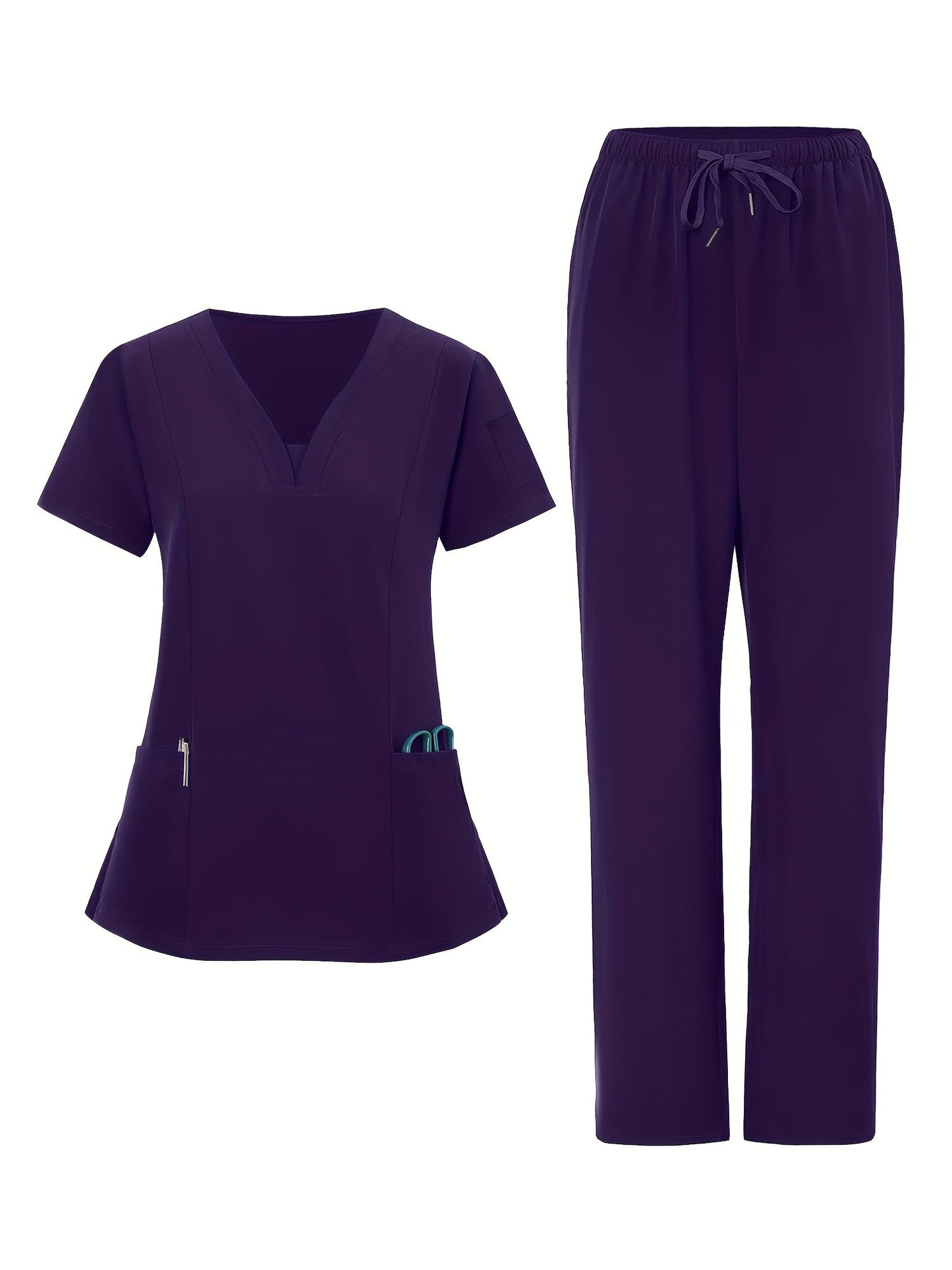 Women's Dark Green V-Neck Pants - product view 48