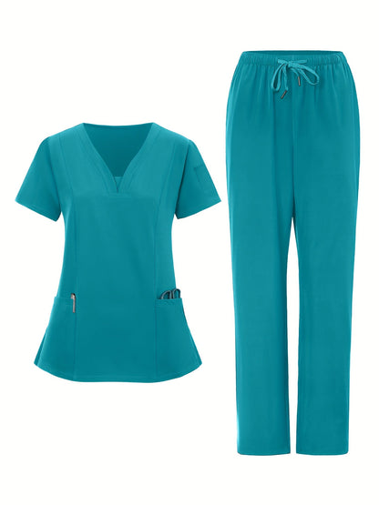 Women's Dark Green V-Neck Pants - product view 42