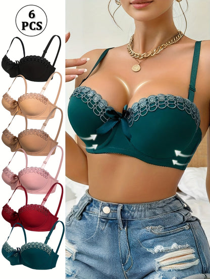 Women's Underwire Bra - 6-Pack Fixed Padding, High Support