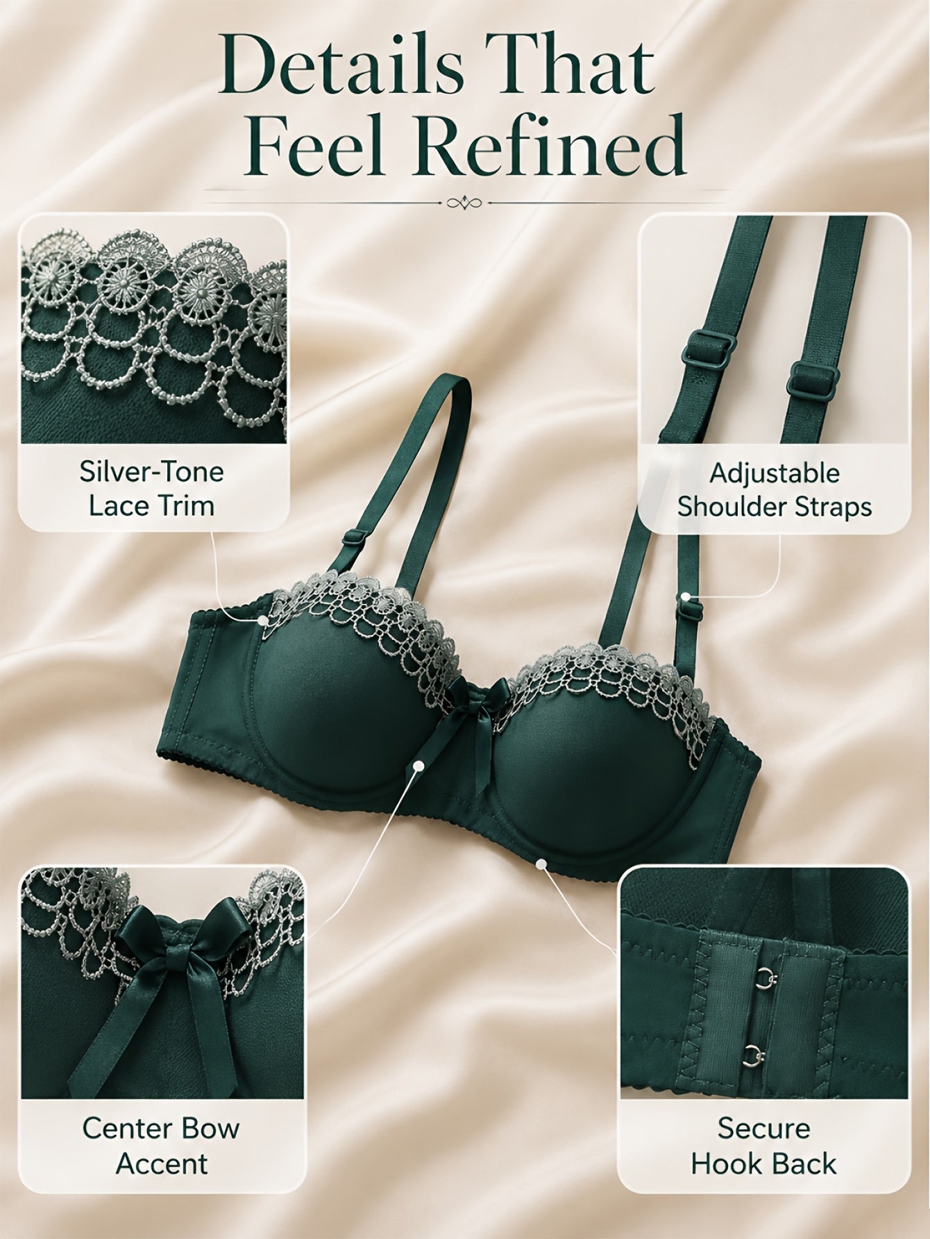 Women's Underwire Bra - 6-Pack Fixed Padding, High Support