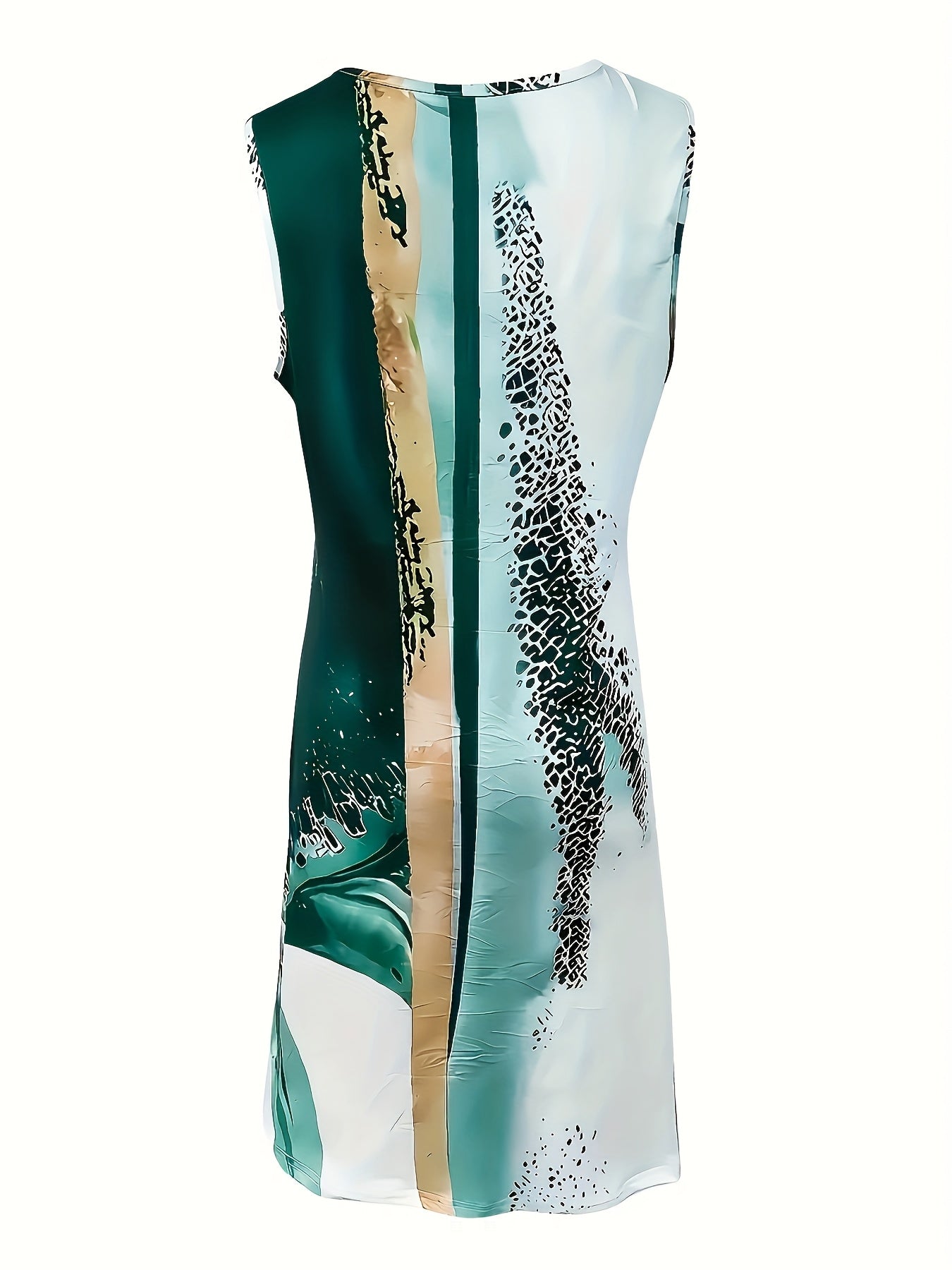 Women's V-Neck Maxi Vacation Dress - Sleeveless Resort Style detail image - detail view 5