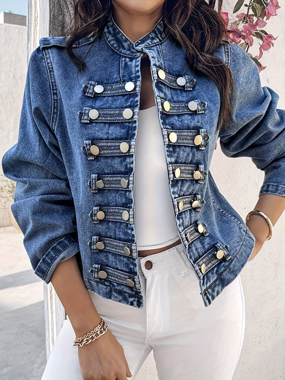 Women's Blue Denim Denim Jacket - product view 7