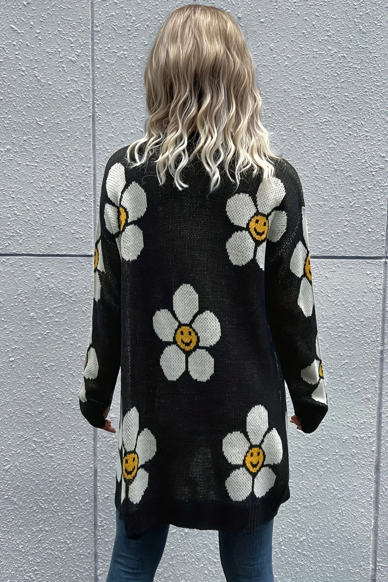 Women's Versatile Denim Floral Cardigan Travel 653 detail image - detail view 3