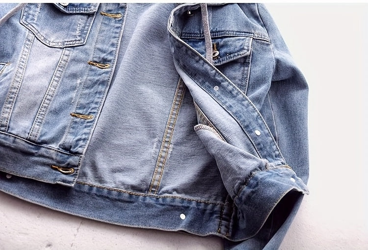 Women's Versatile Denim Pullover Jacket Everyday 453 detail image - detail view 7
