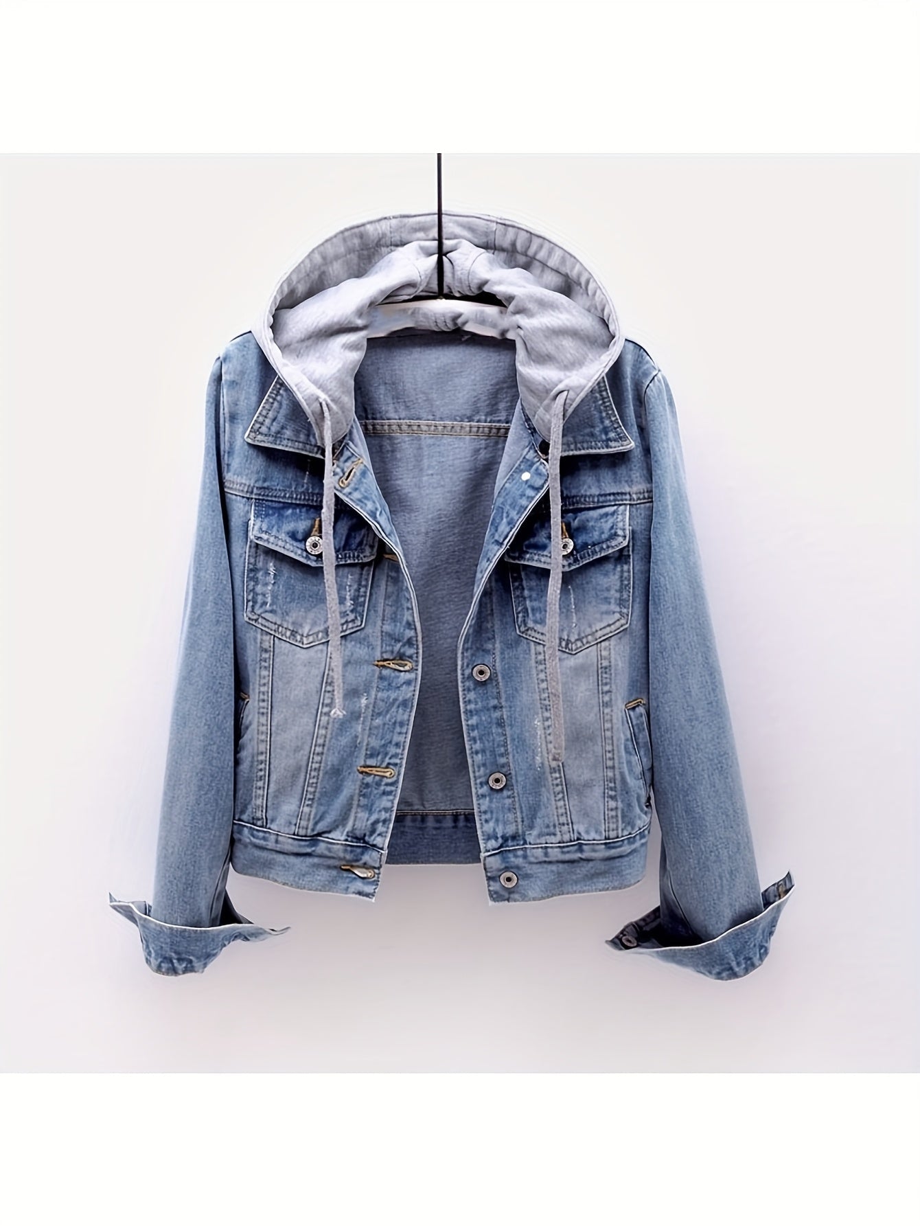 Women's Blue Denim Denim Jacket - product view 7