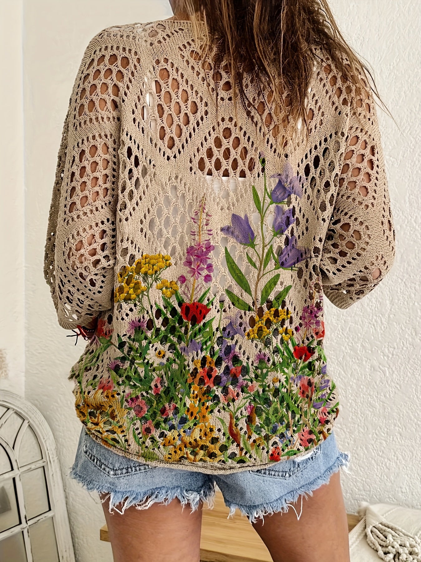 Women's Versatile Floral Pullover Hoodie