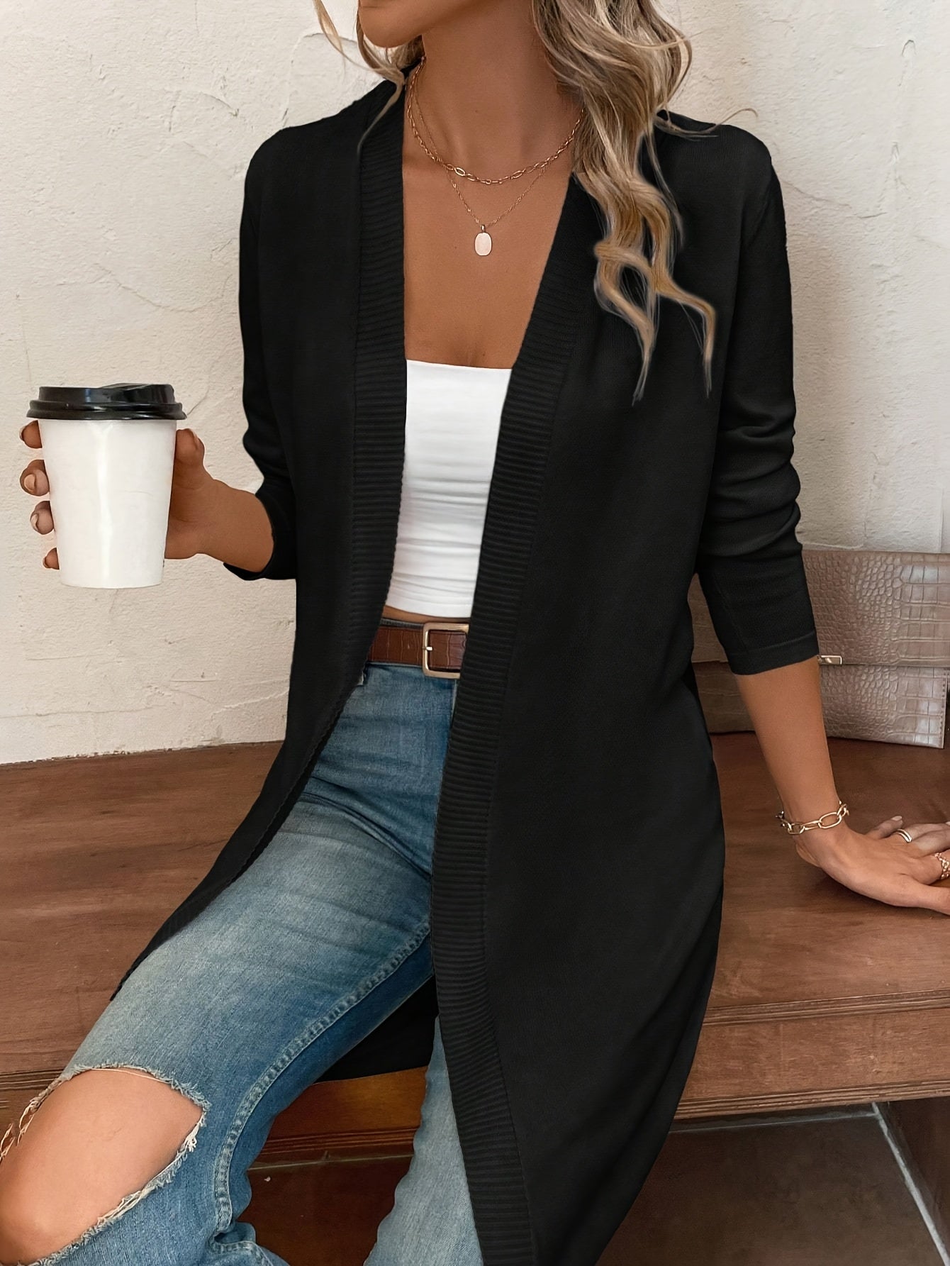 Women's Versatile Open-Front Cardigan Everyday 957 detail image - detail view 4