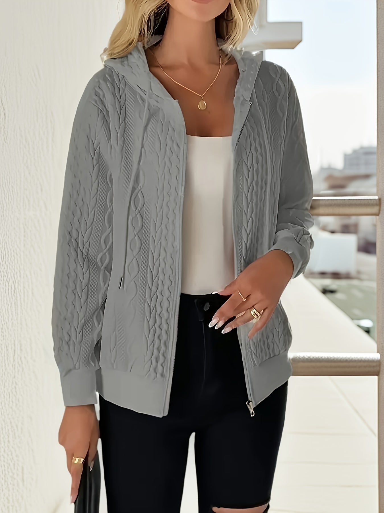 Women's Versatile Zip-Up Hoodie detail image - detail view 5