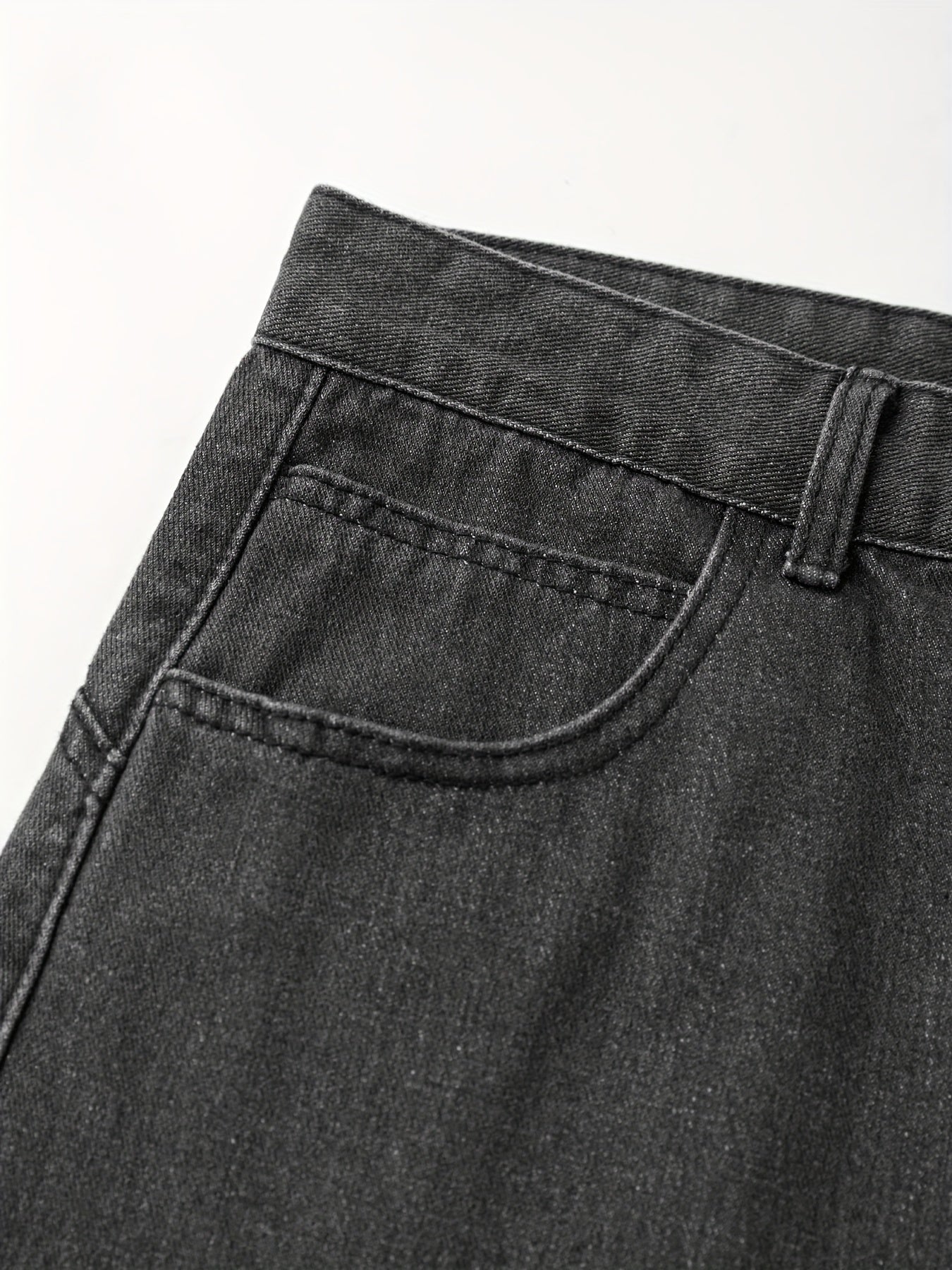 Women's Wide Leg Jeans - Black detail image - detail view 12