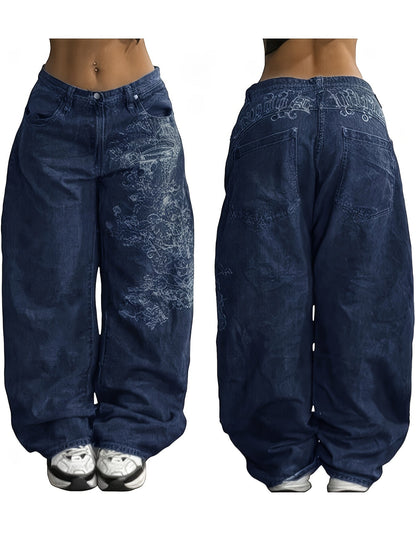 Women's Wide Leg Jeans - Black detail image - detail view 16
