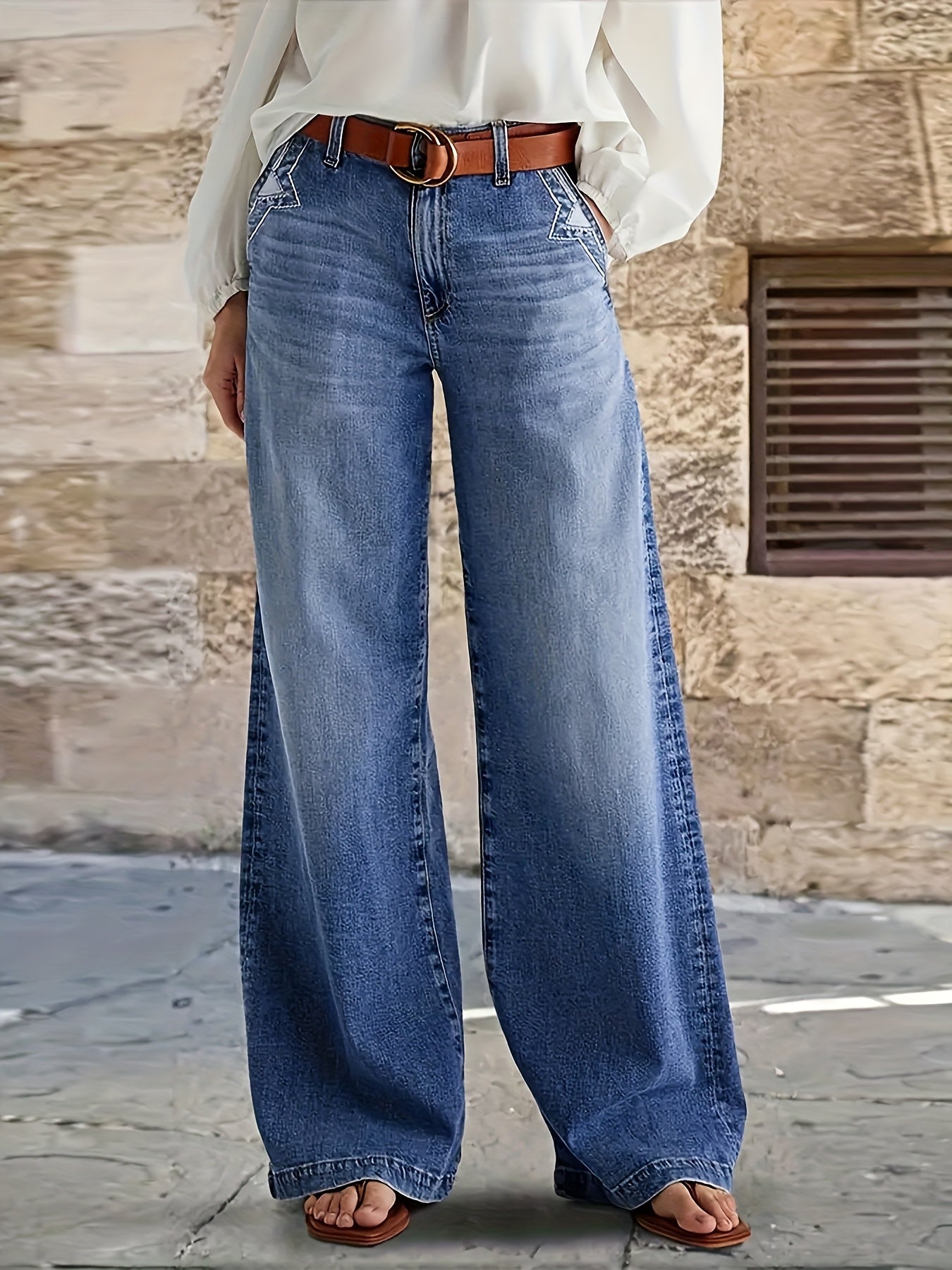 Women's Medium Blue Denim Jeans - product view 4