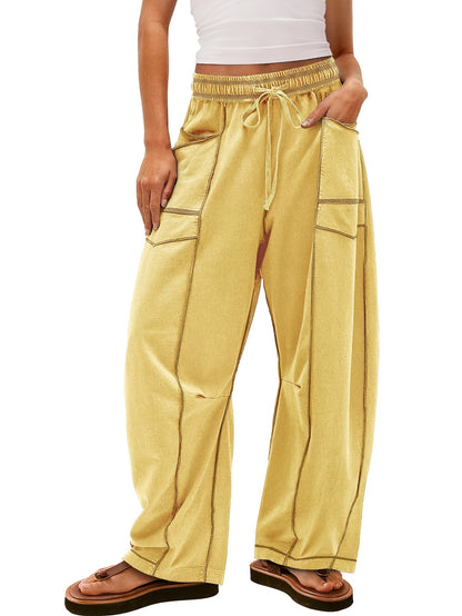 Women's Black Polyester Wide-Leg Pants - product view 33