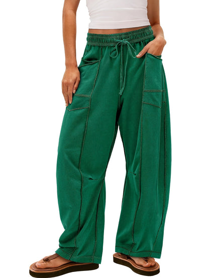 Women's Black Polyester Wide-Leg Pants - product view 36