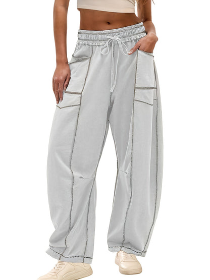 Women's Black Polyester Wide-Leg Pants - product view 48