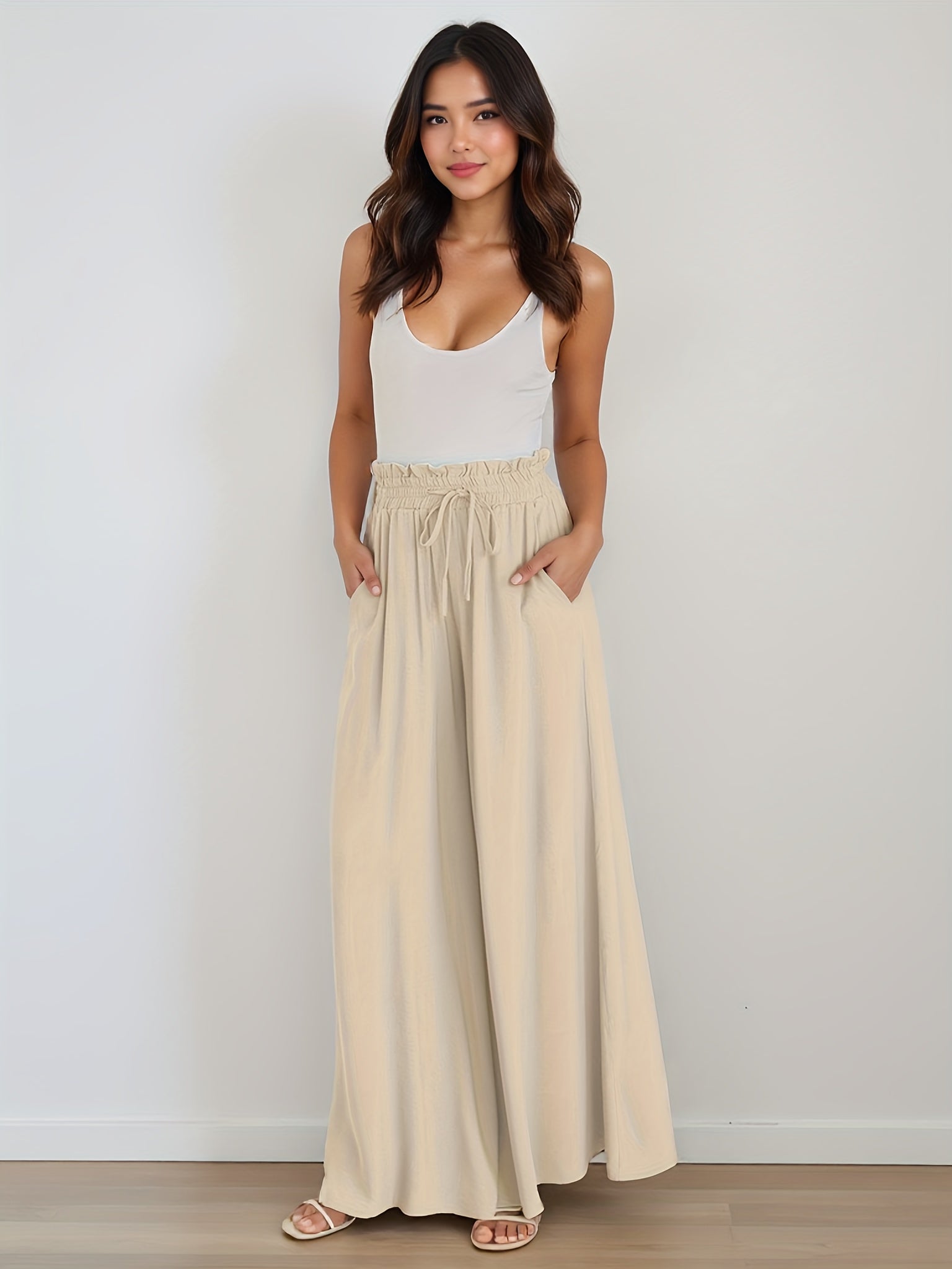 Women's Wide Leg Pants - High Waist Wide leg 89 detail image - detail view 12