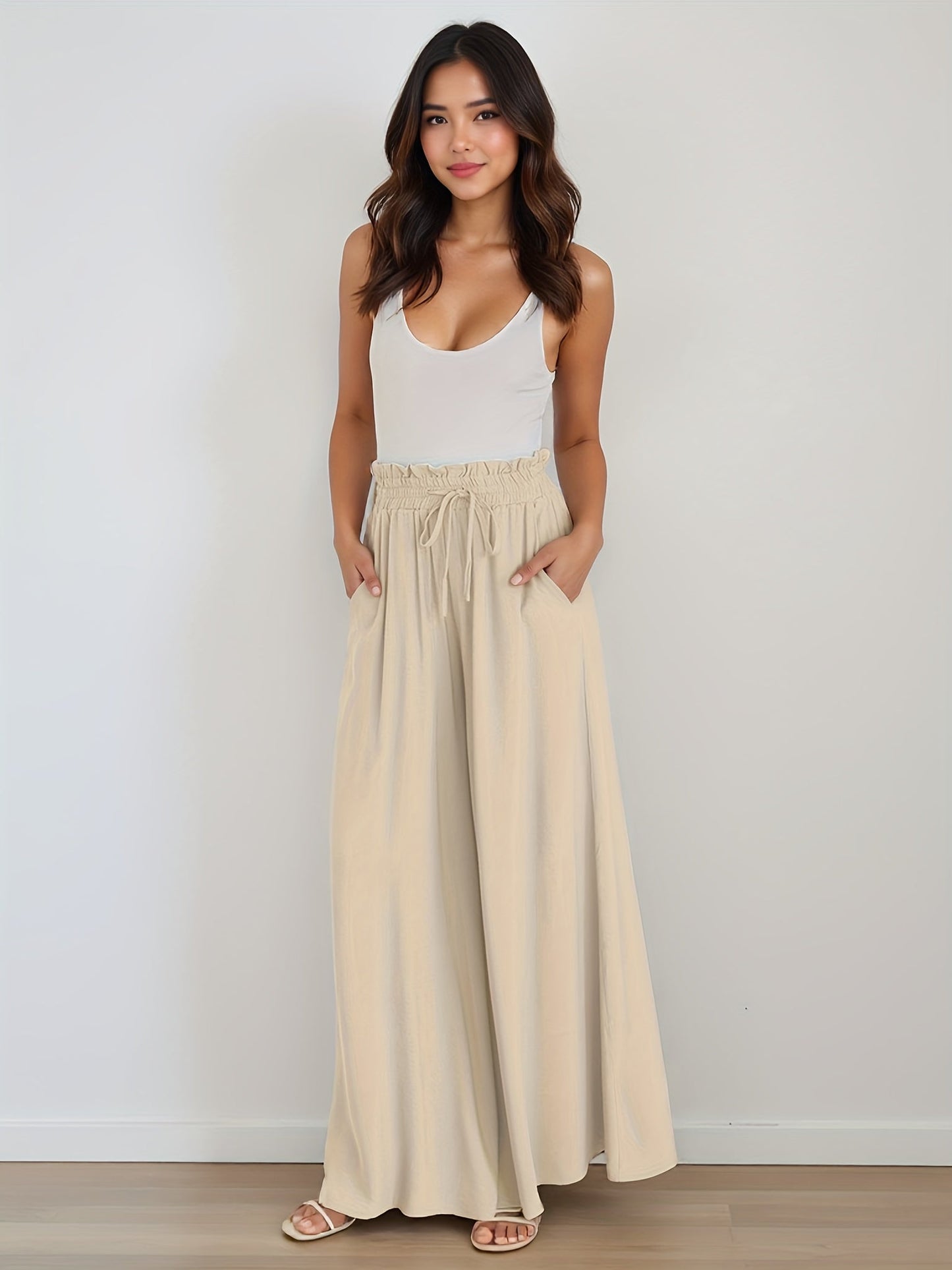 Women's Wide Leg Pants - High Waist Wide leg 89 detail image - detail view 6
