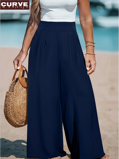 Women's Navy Color Polyester Pants - product view 4