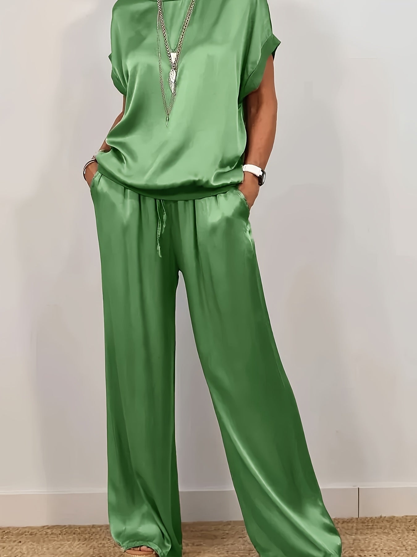 Apricot Polyester Wide-Leg Pants - product view 16