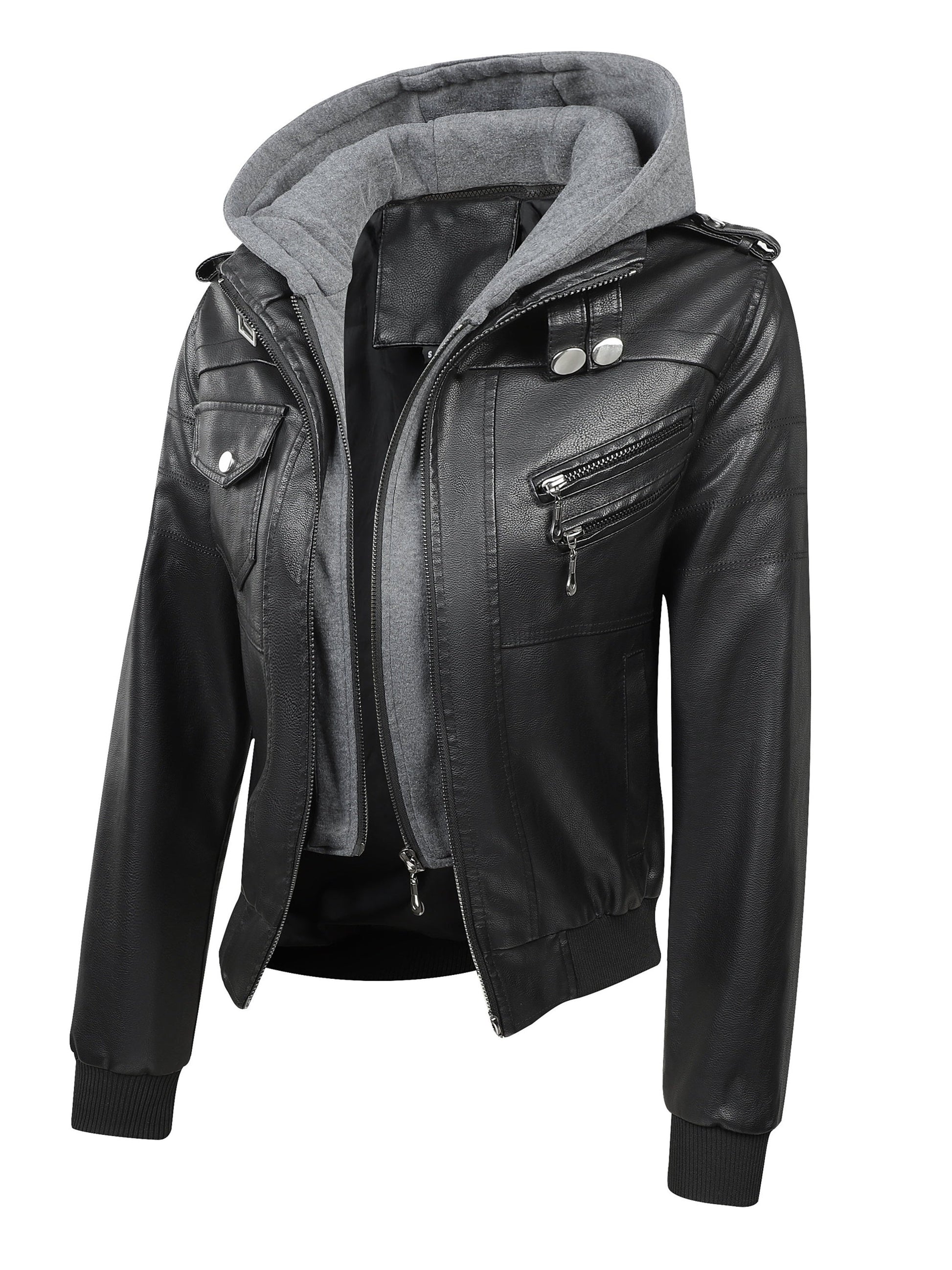 Women's Windproof Faux Leather Pullover Jacket Travel 293 detail image - detail view 7
