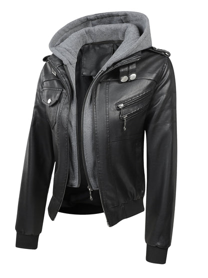 Women's Windproof Faux Leather Pullover Jacket Travel 293 detail image - detail view 7