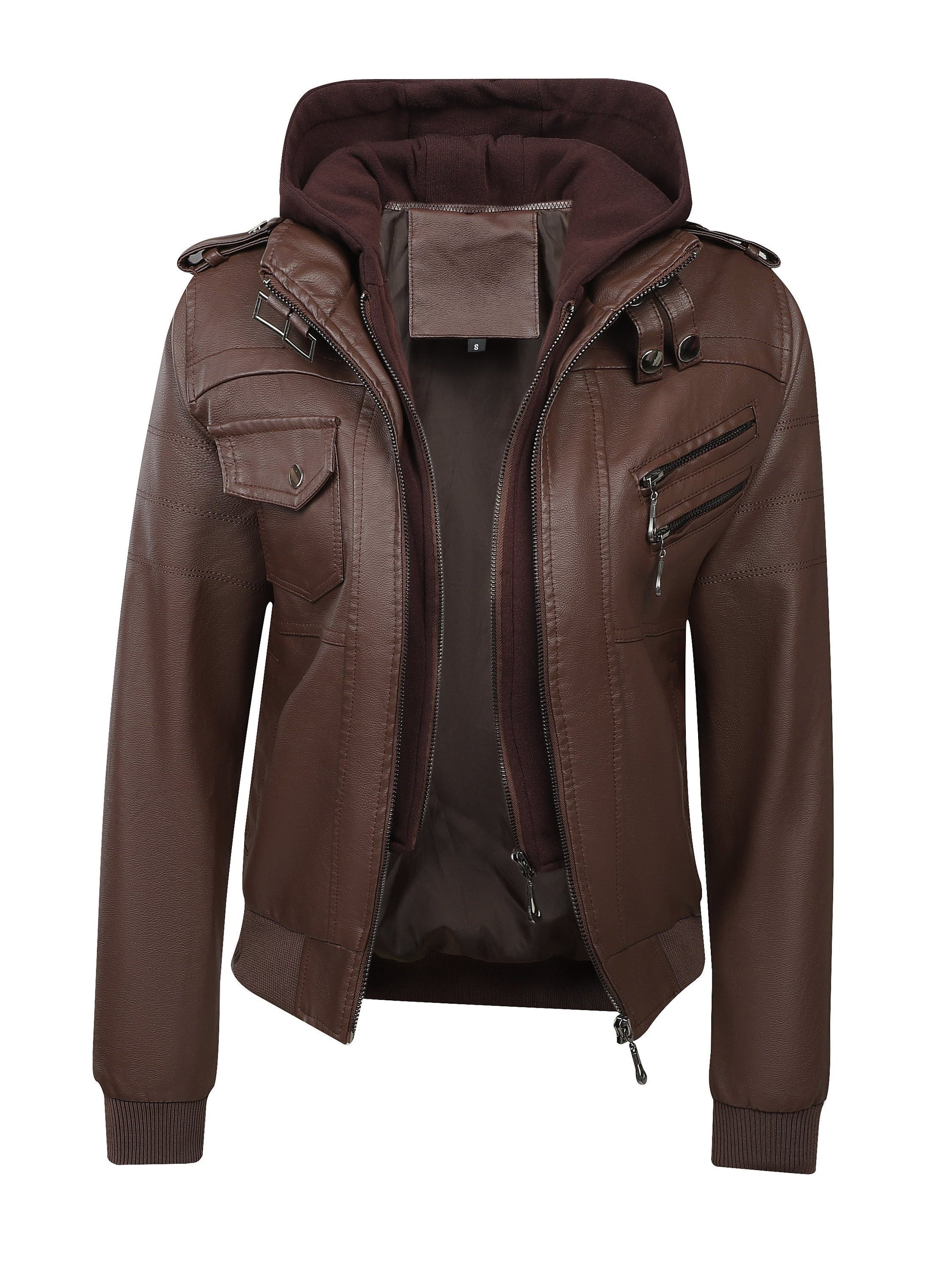 Women's Windproof Faux Leather Pullover Jacket Travel 293 detail image - detail view 9