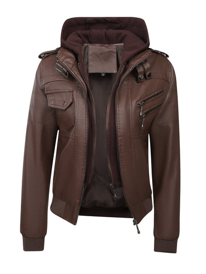 Women's Windproof Faux Leather Pullover Jacket Travel 293 detail image - detail view 9
