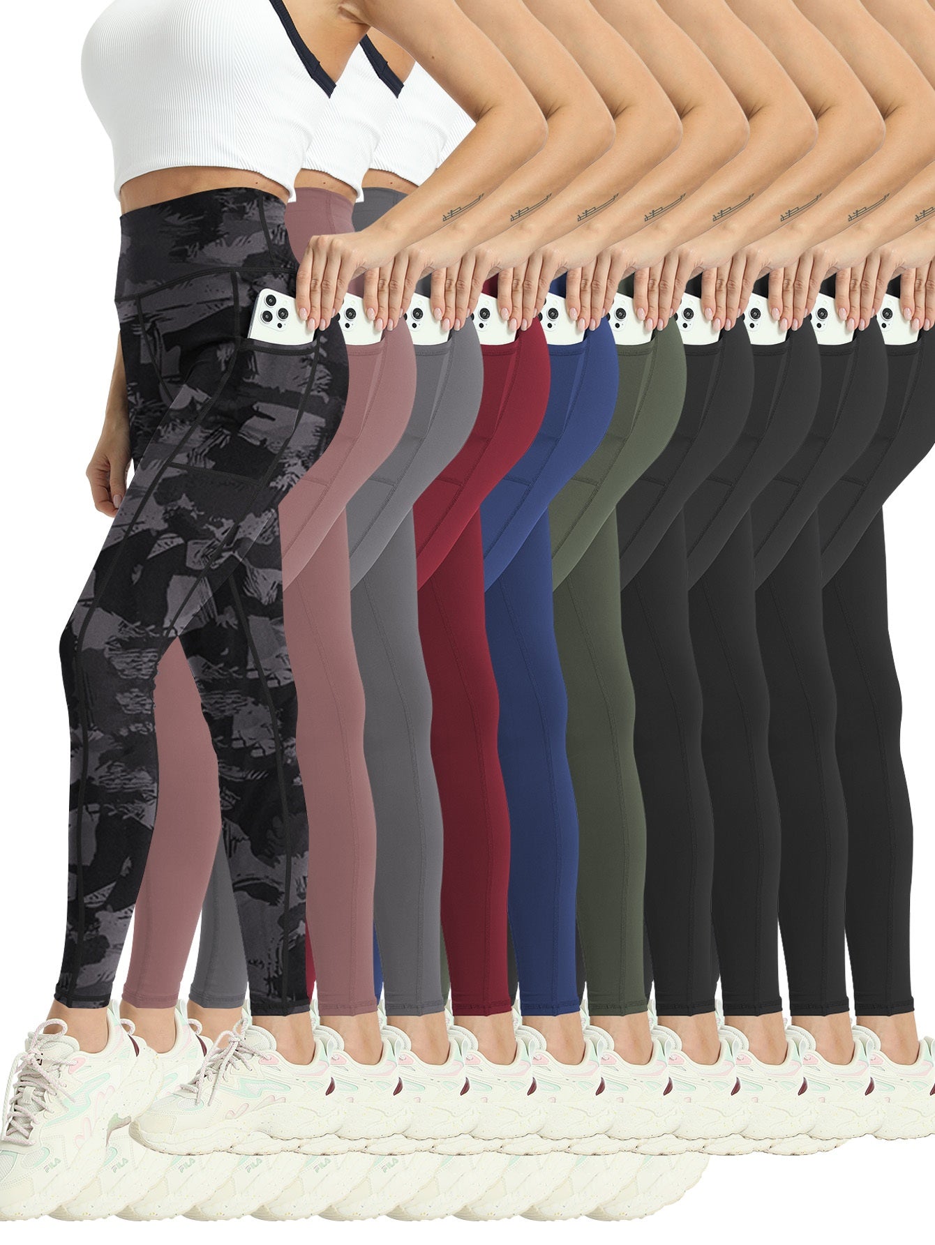 Women's Workout Leggings - 10-Pack High-Waist detail image - detail view 17