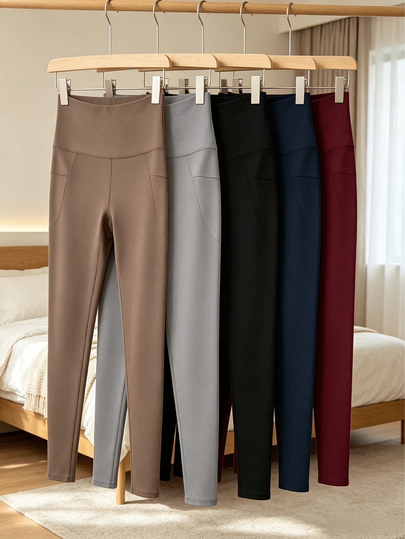 Women's Workout Leggings - Elastic Waist Stretch Fit detail image - detail view 3