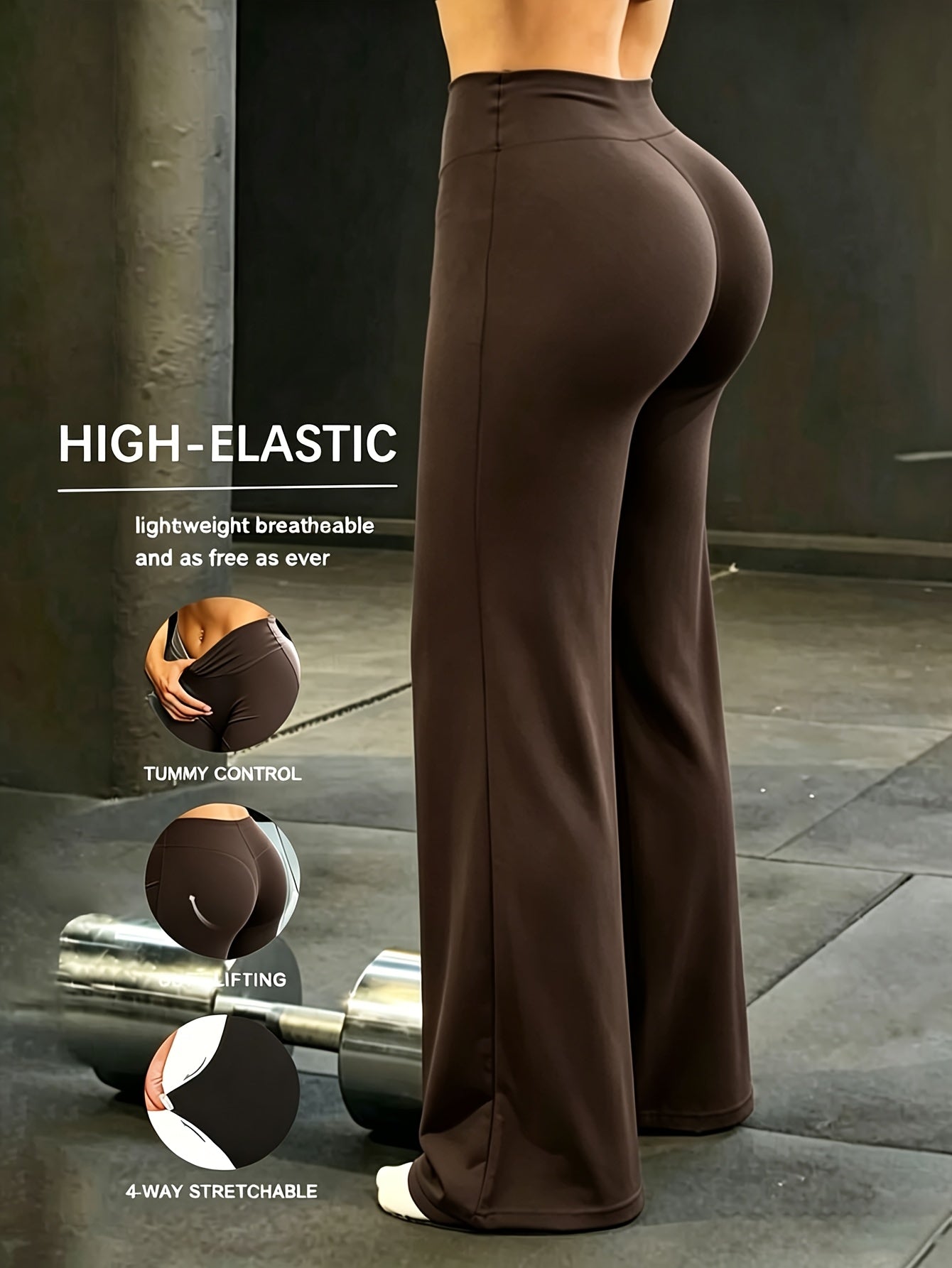 Women's Workout Pants - High Waist Wide leg detail image - detail view 10