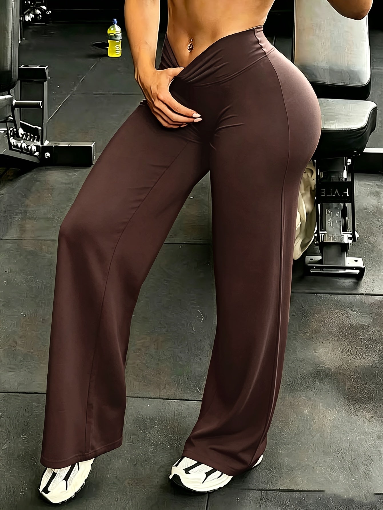 Women's Workout Pants - High Waist Wide leg detail image
