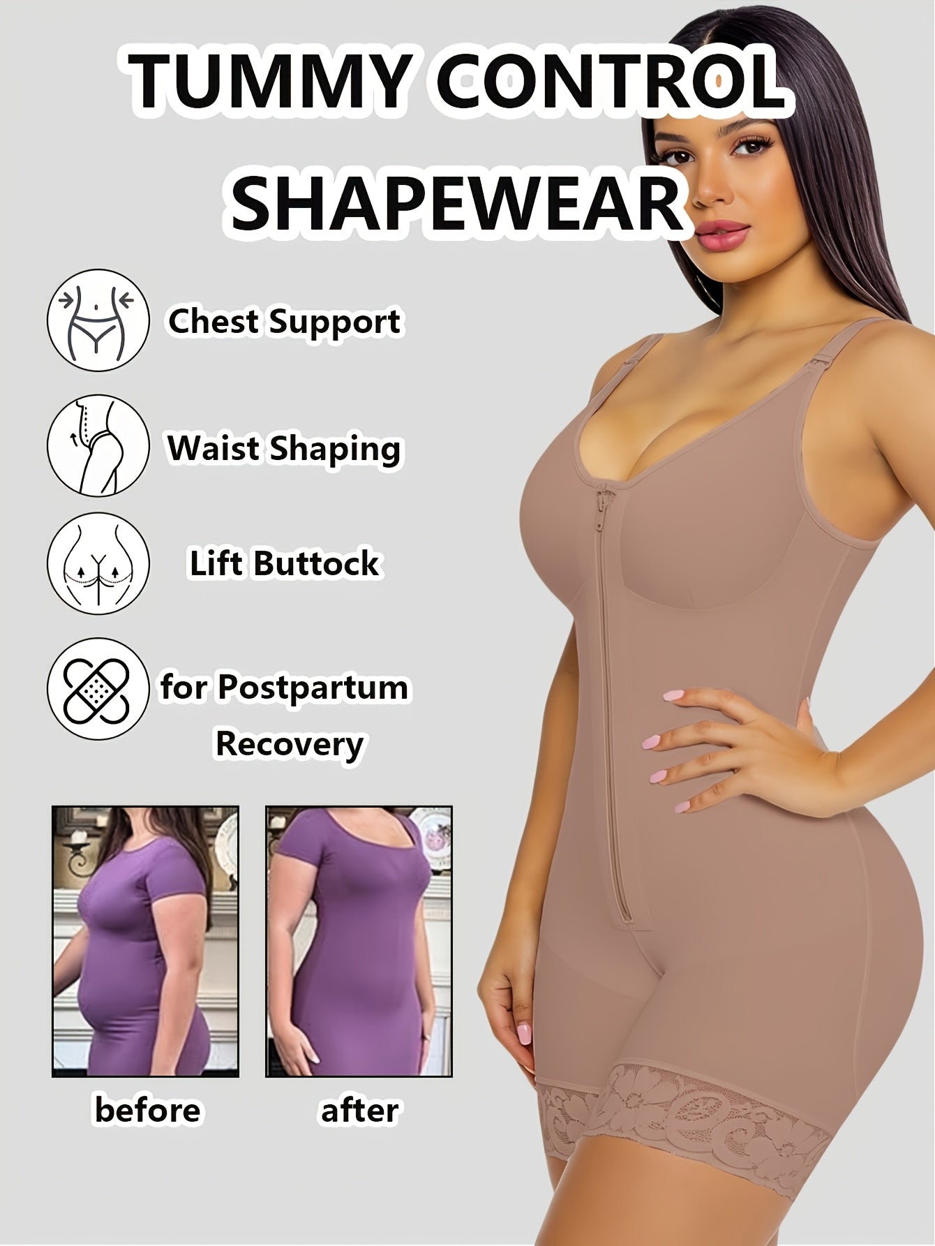 Women's Yoga Shapewear Bodysuit - Detachable Strap Body-Sculpting Shaper