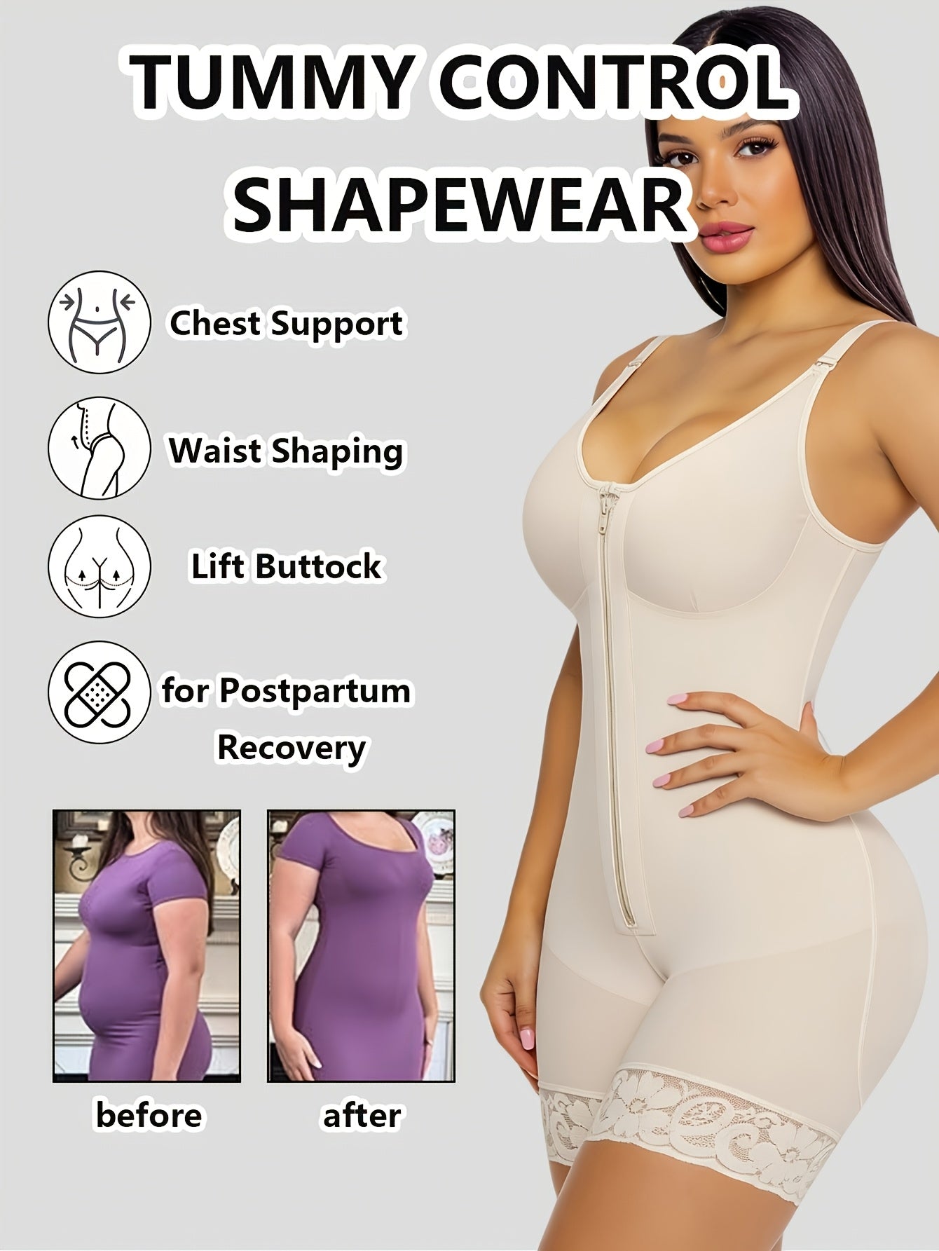 Women's Yoga Shapewear Bodysuit - Detachable Strap Body-Sculpting Shaper