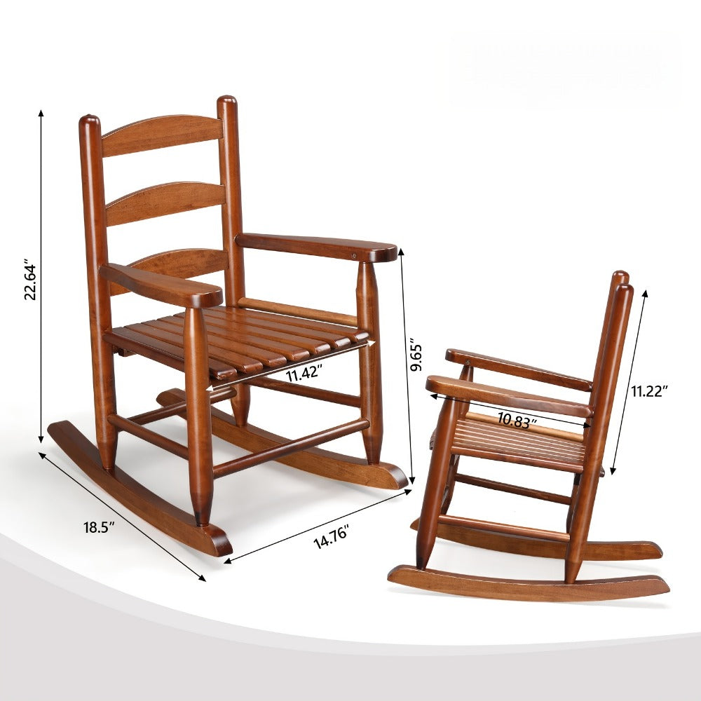 Wood Kids Rocking Chair with Armrests for Comfortable Everyday Seating detail image - detail view 3