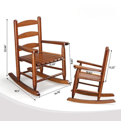 Wood Kids Rocking Chair with Armrests for Comfortable Everyday Seating detail image - detail view 3