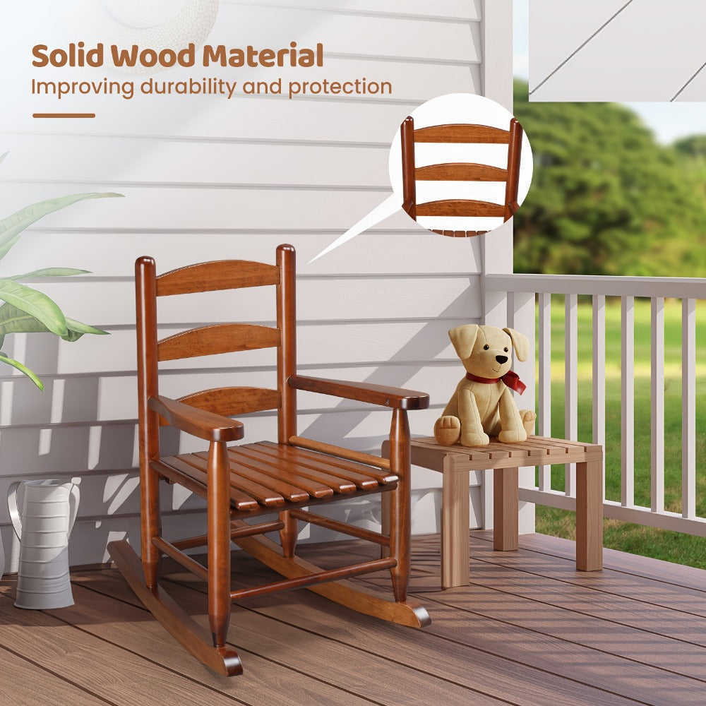Wood Kids Rocking Chair with Armrests for Comfortable Everyday Seating detail image - detail view 6