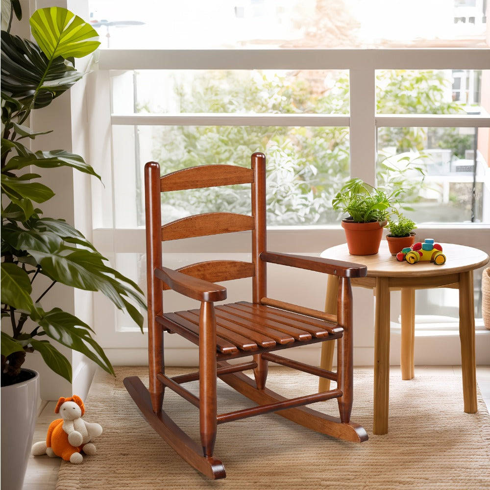 Wood Kids Rocking Chair with Armrests for Comfortable Everyday Seating detail image - detail view 7