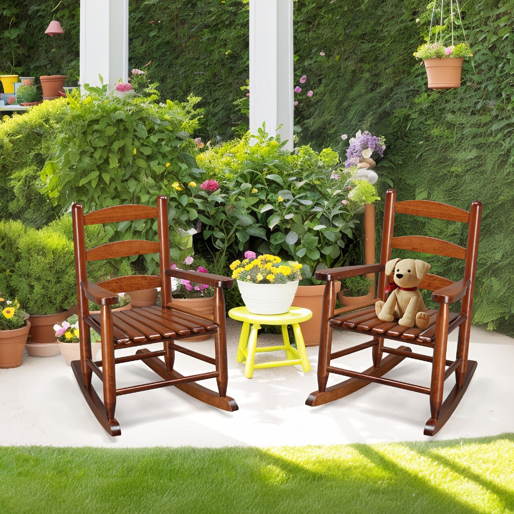 Wood Kids Rocking Chair with Armrests for Comfortable Everyday Seating detail image - detail view 9